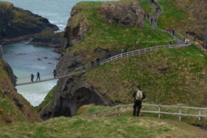 Sunset time in the Carrick, a Rede Rope Bridge Beach, Ballycastle Northern Ireland, United Kingdom